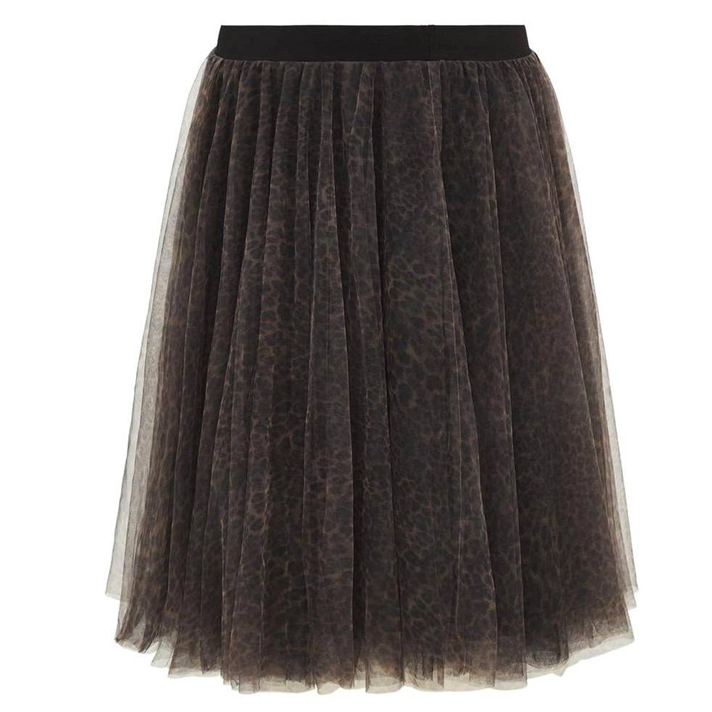 Torrid 1 (1X 14/16) Tulle Black & Leopard Betsey Johnson‎ Punk Gothic Midi Skirt